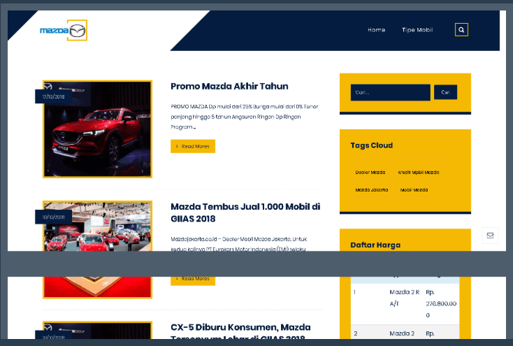 Website Mazda Jakarta Selatan