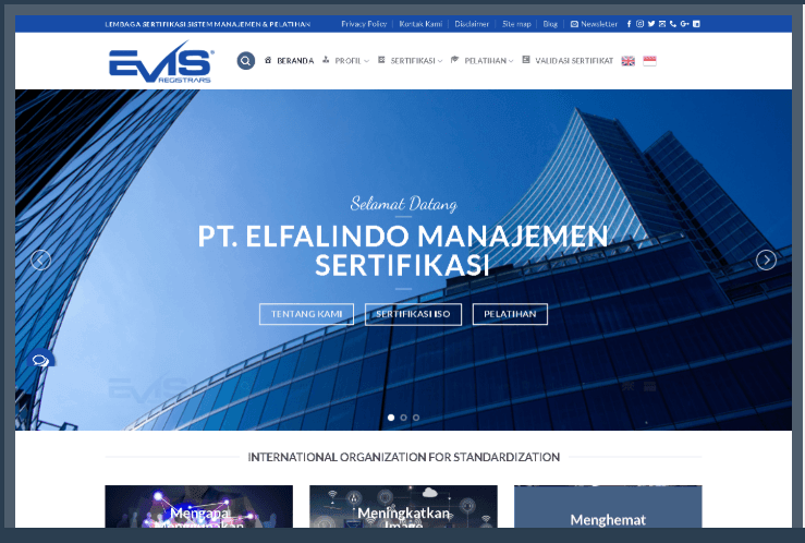 Website EMS Registrars - Jasa Sertifikasi ISO
