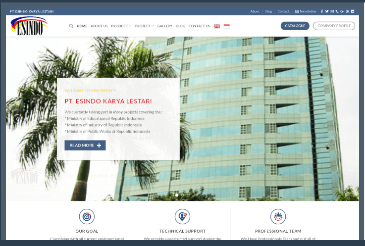 Website PT Esindo Lestari