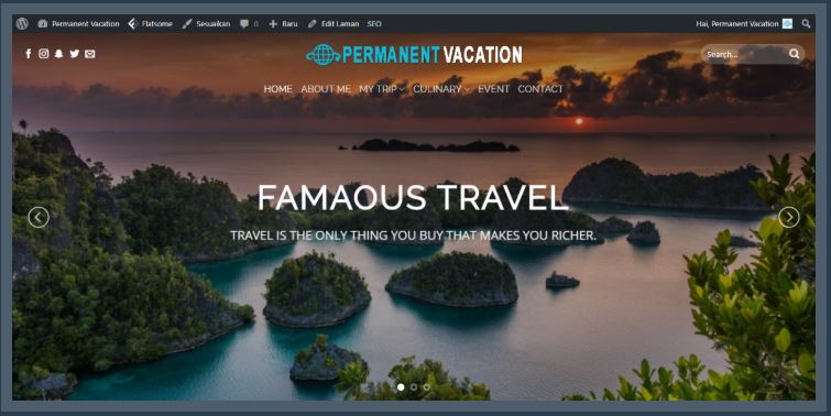 Website Travel Blog Permanent Vacation